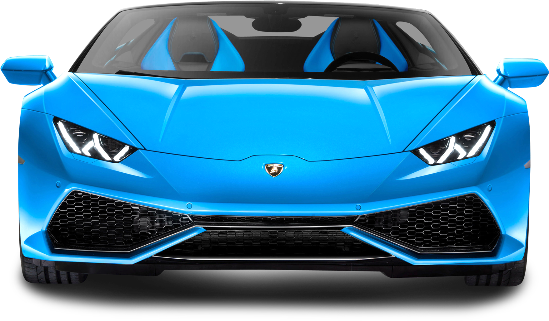 Blue Lamborghini Huracan Evo Front View PNG