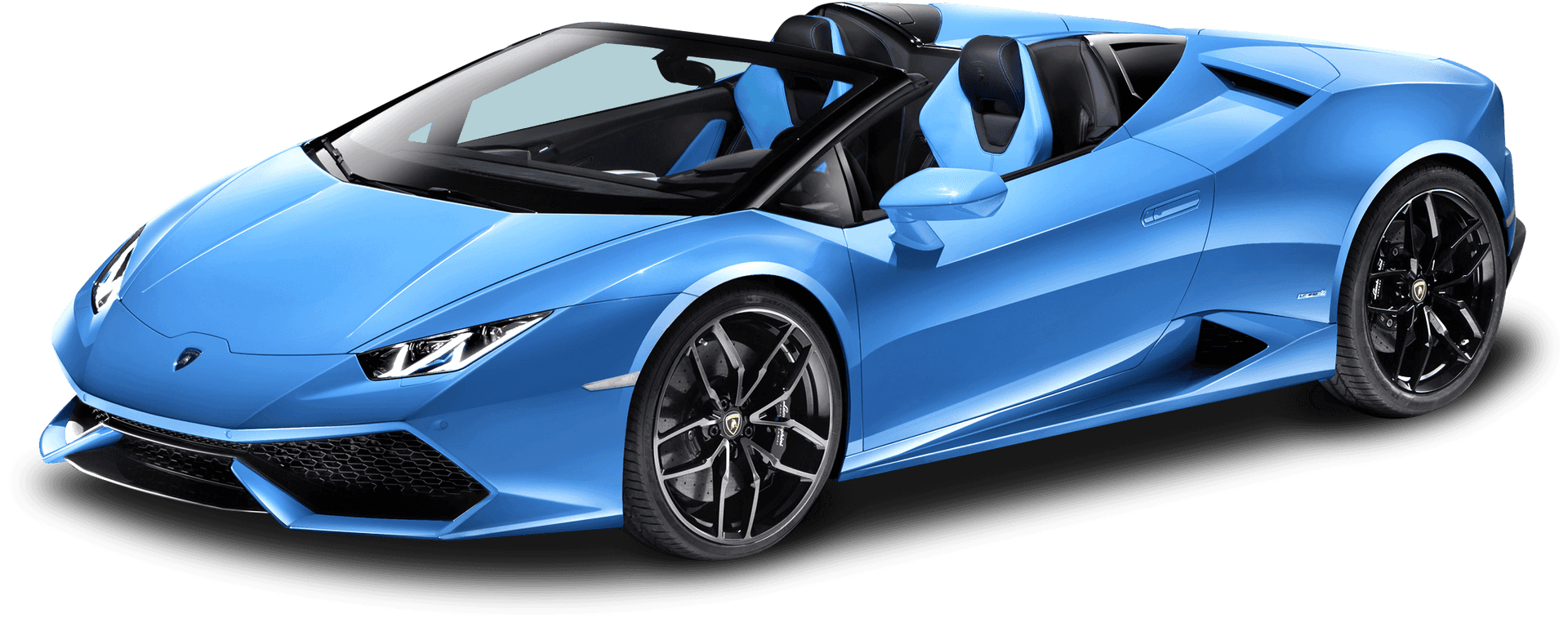 Blue Lamborghini Huracan Evo Spyder Profile View PNG