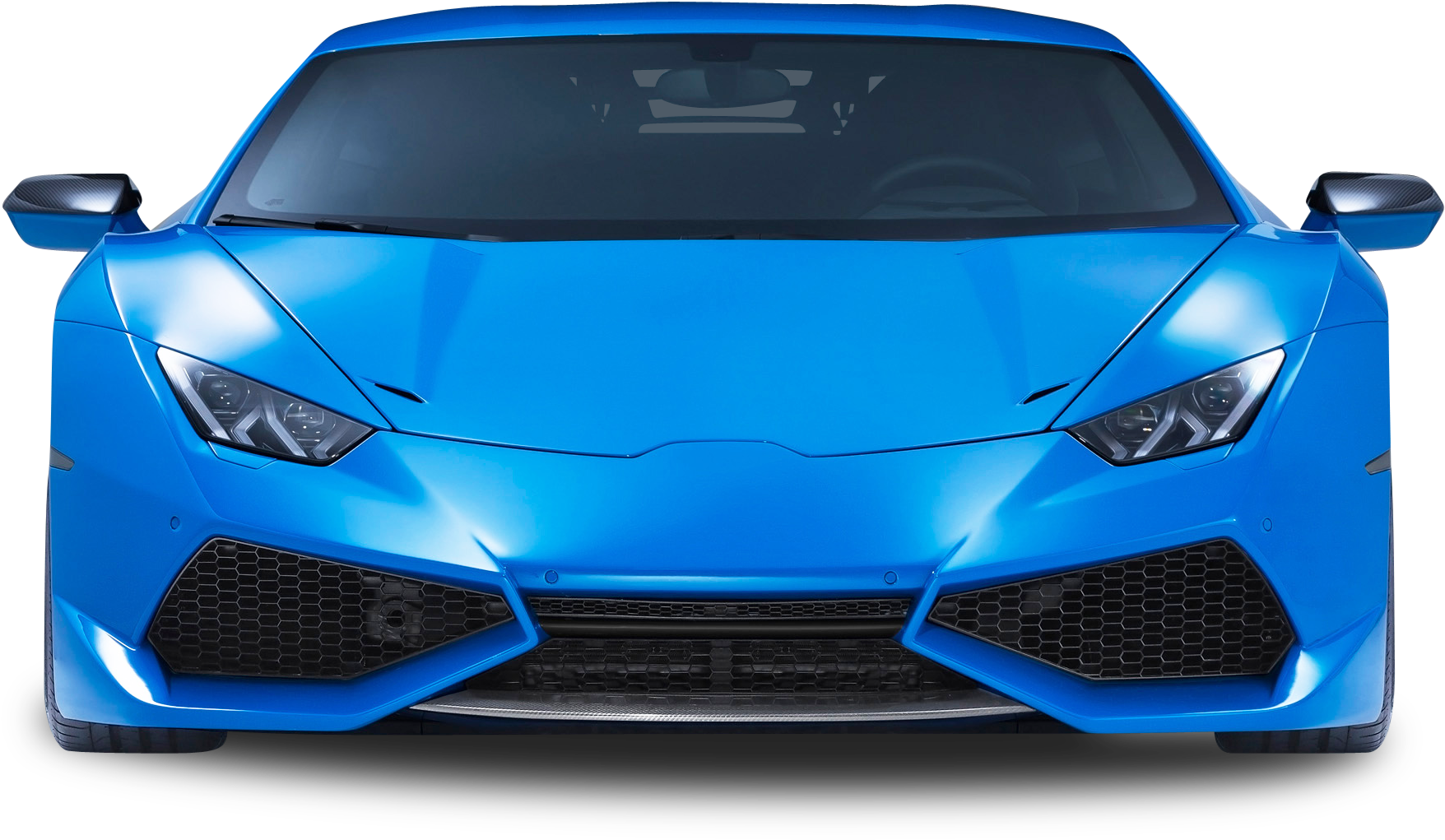 Blue Lamborghini Huracan Front View PNG