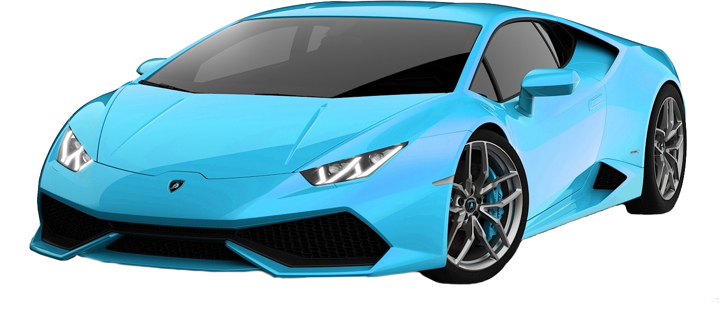 Blue Lamborghini Huracan Side View PNG