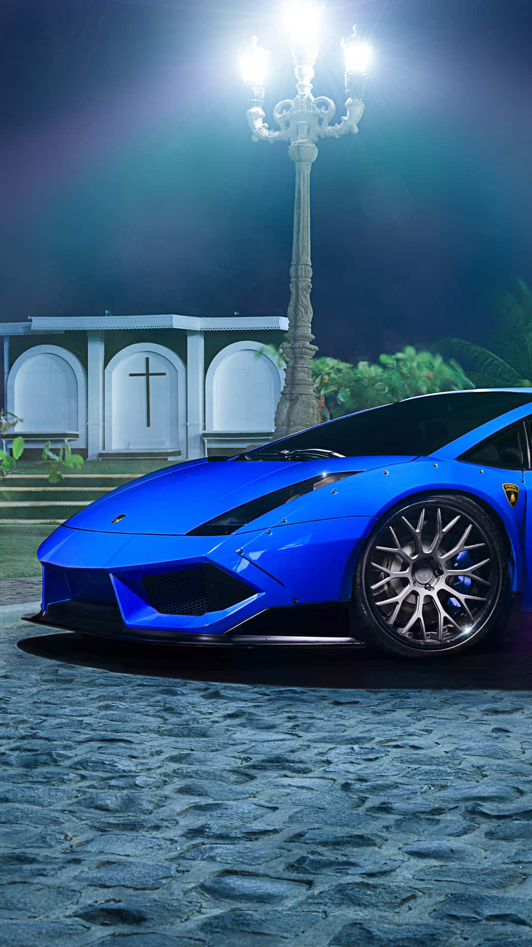 Fondode Pantalla De Un Lamborghini Azul Para Iphone. Fondo de pantalla