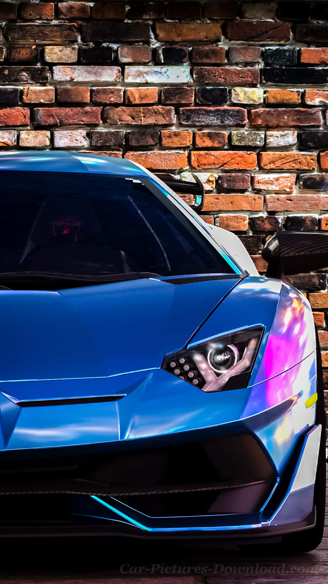 Ottienil'aspetto - Abbandonati Alla Lussuosa Lamborghini Blu Sfondo
