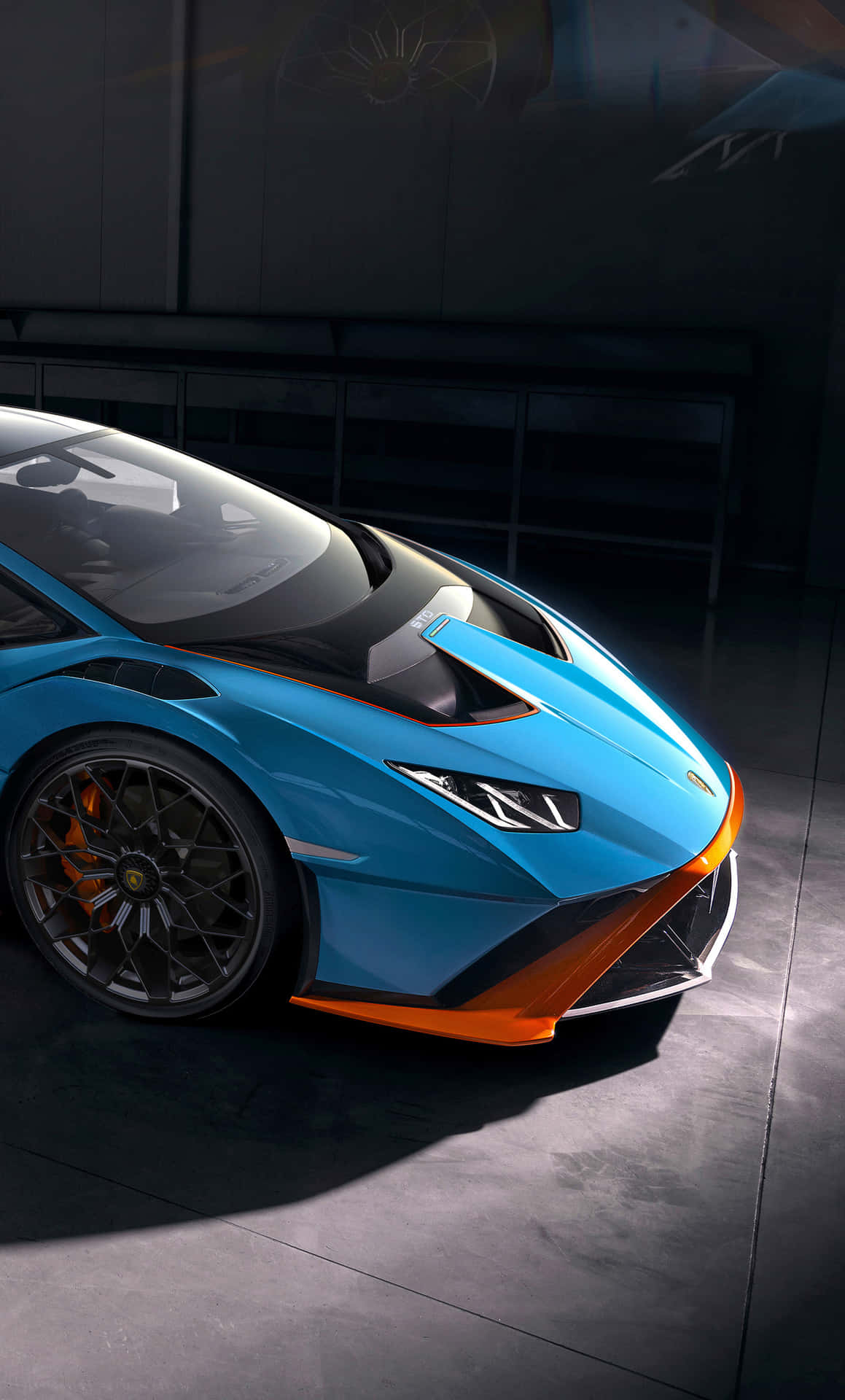 Get behind the wheel of an electric blue Lamborghini Wallpaper