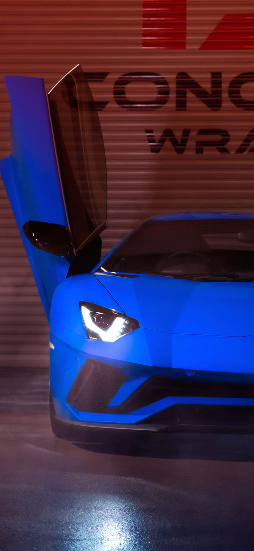 Schickerund Stilvoller Blauer Lamborghini Wallpaper