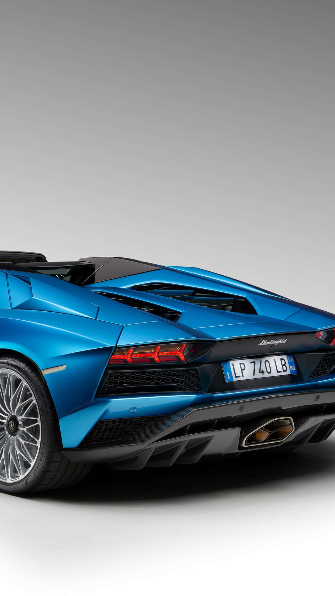 Partetrasera De Un Iphone Azul Lamborghini. Fondo de pantalla