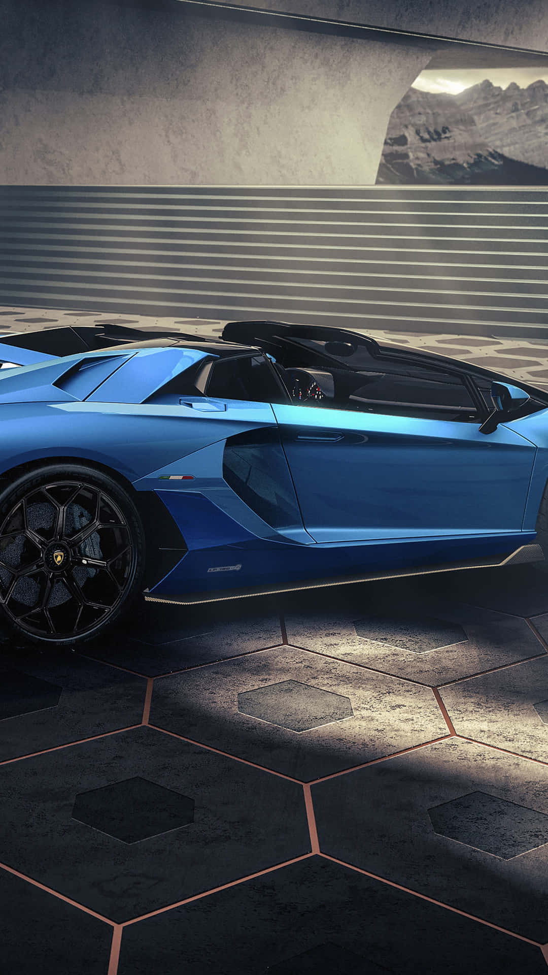 The Luxurious Blue Lamborghini Wallpaper