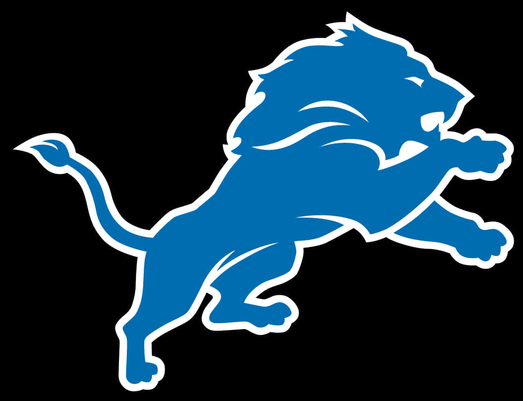Blue Leaping Lion Logo PNG