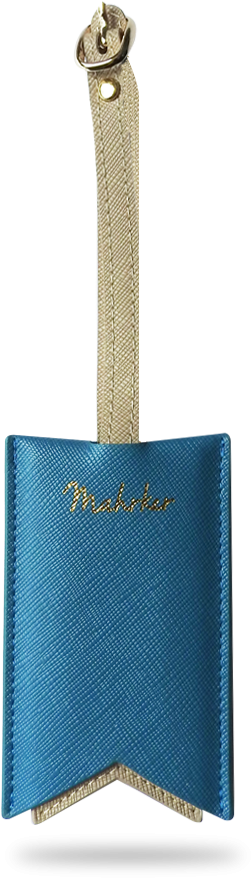 Blue Leather Luggage Tag PNG