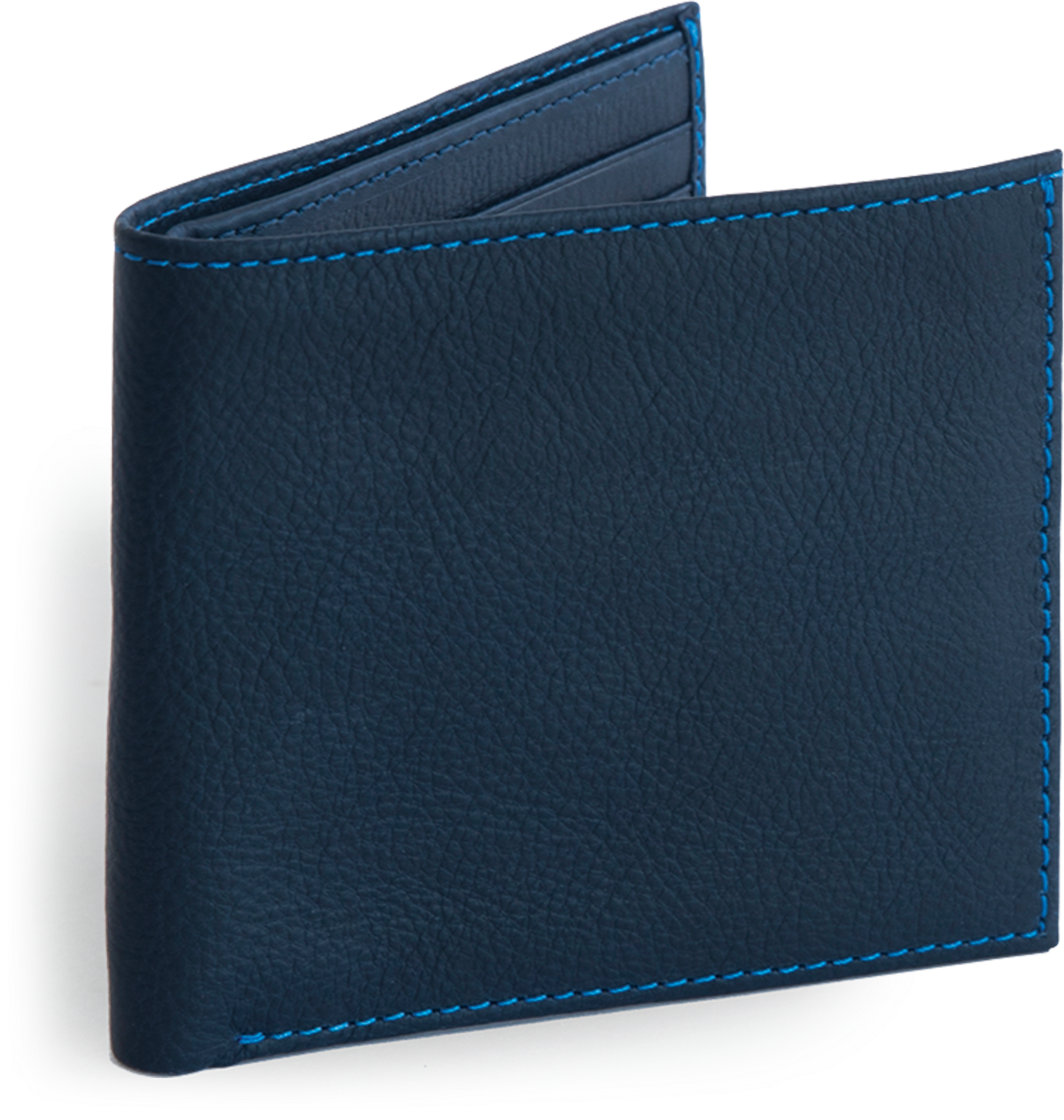 Blue Leather Wallet Blue Stitching PNG