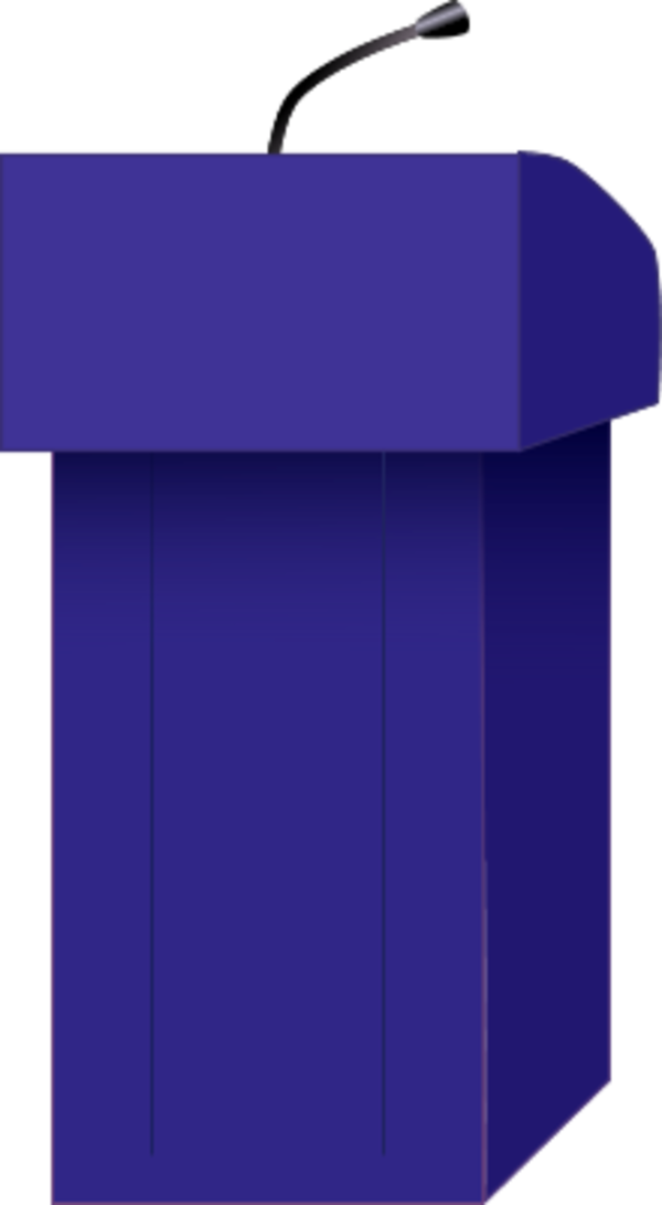 Blue Lecternwith Microphone PNG
