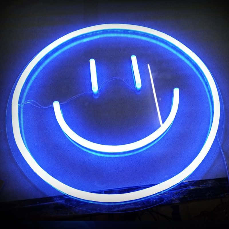 Blue Smiley Face Led Wallpaper