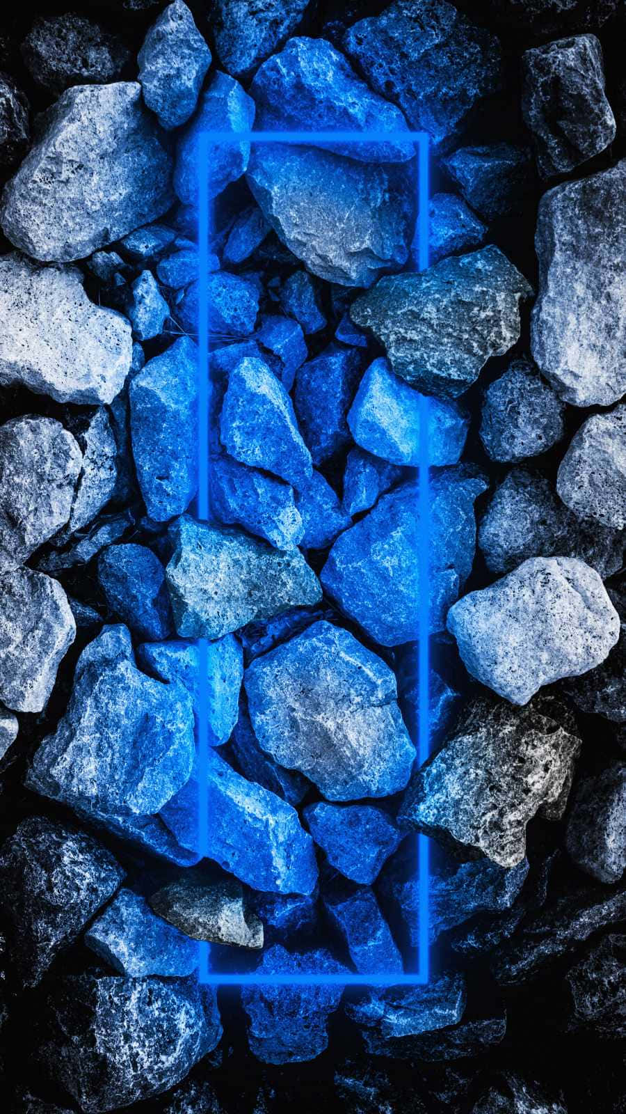 Blue Led On Rocks Wallpaper