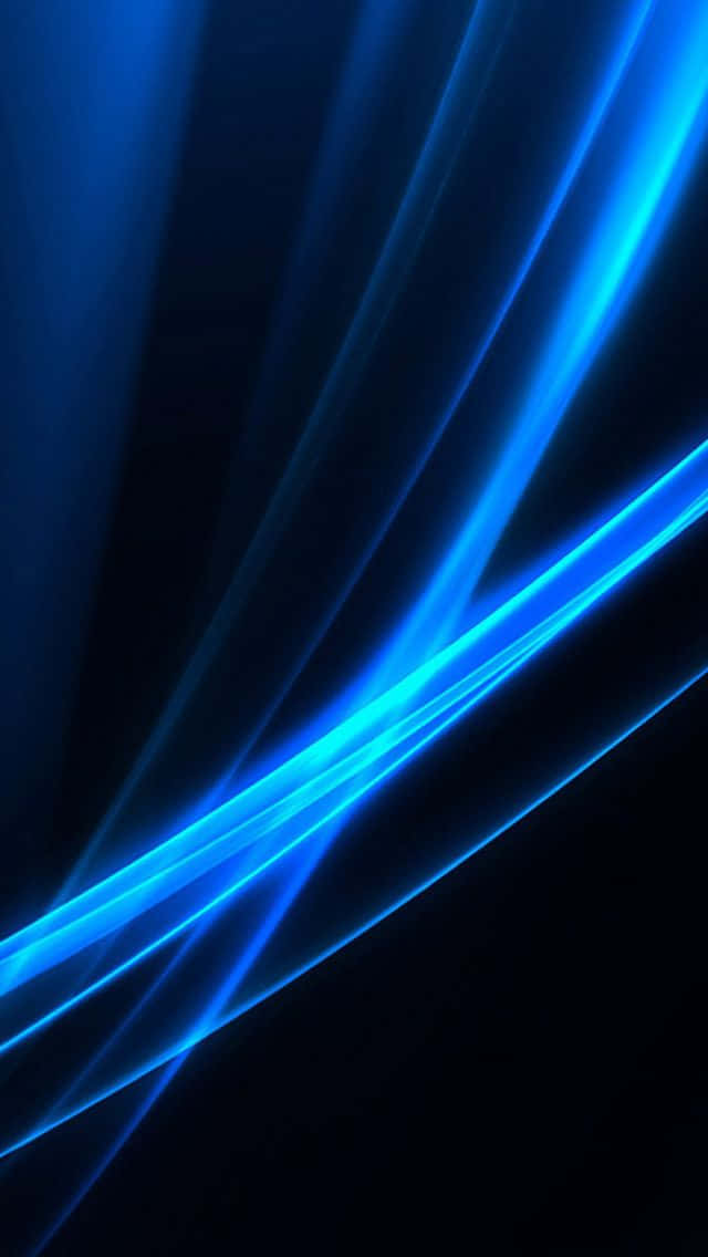 Blå lyslinjer på en sort baggrund Wallpaper