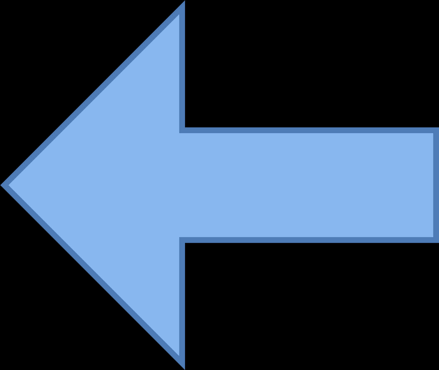 Blue Left Arrow Graphic PNG