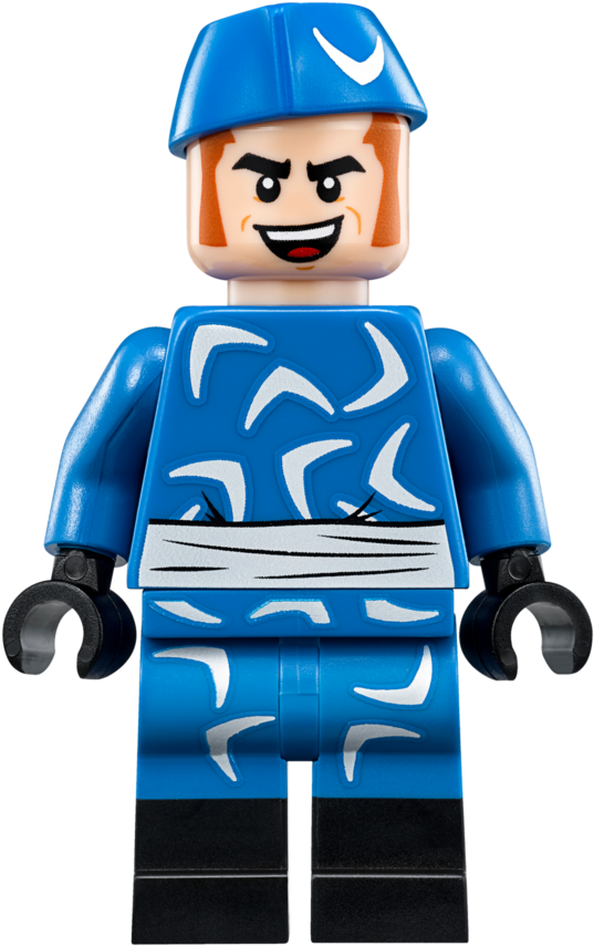 Blue Lego Figure Boomerang Pattern PNG