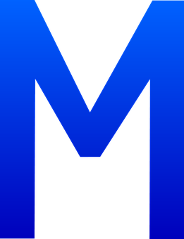 Blue Letter M Design PNG
