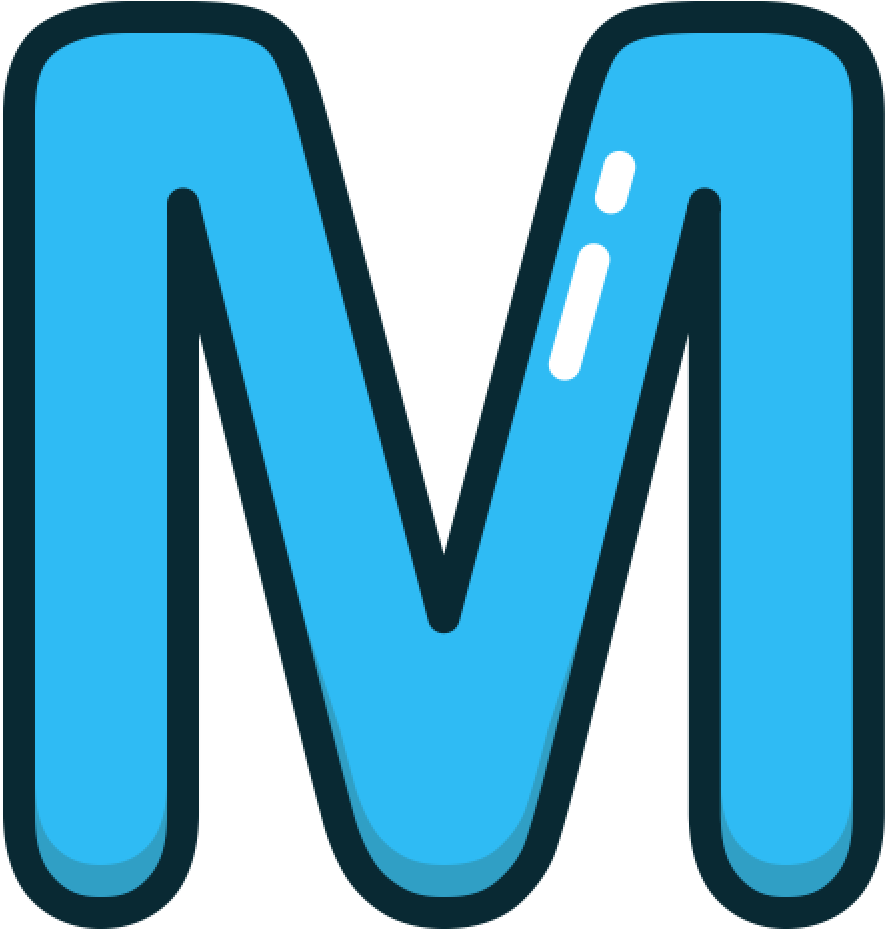 Blue Letter M Icon PNG