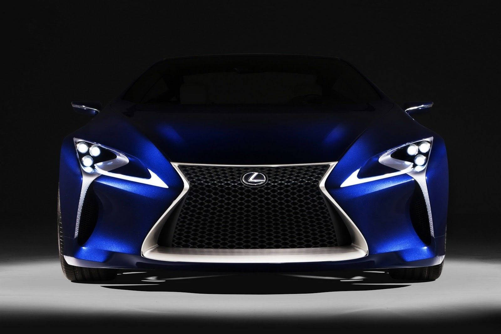Caption: Sleek Blue Lexus LF-LC Concept Car Wallpaper