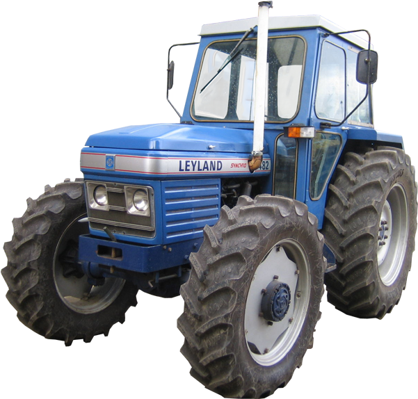 Blue Leyland Tractor Model PNG