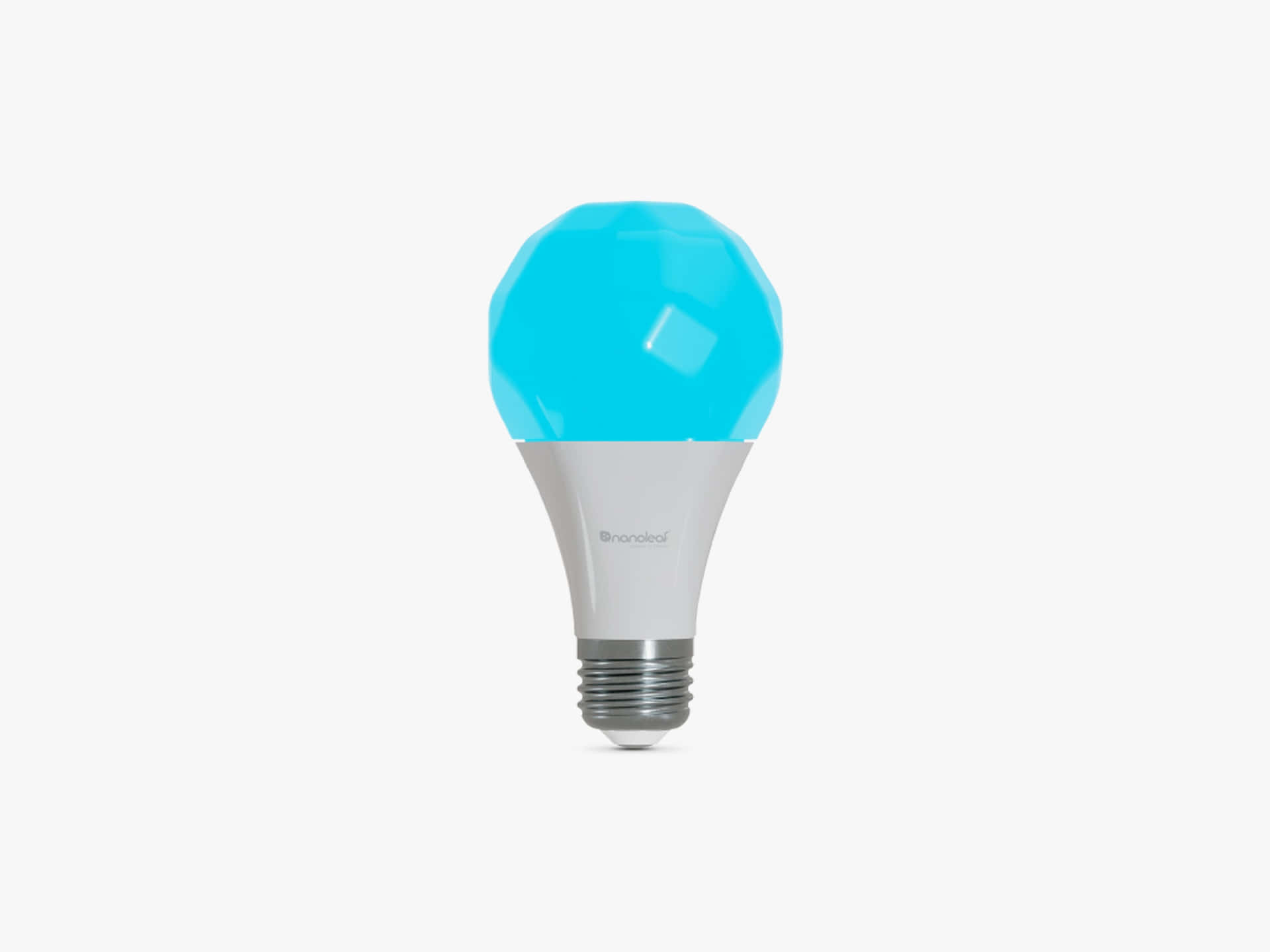 A Blue Light Bulb On A White Background