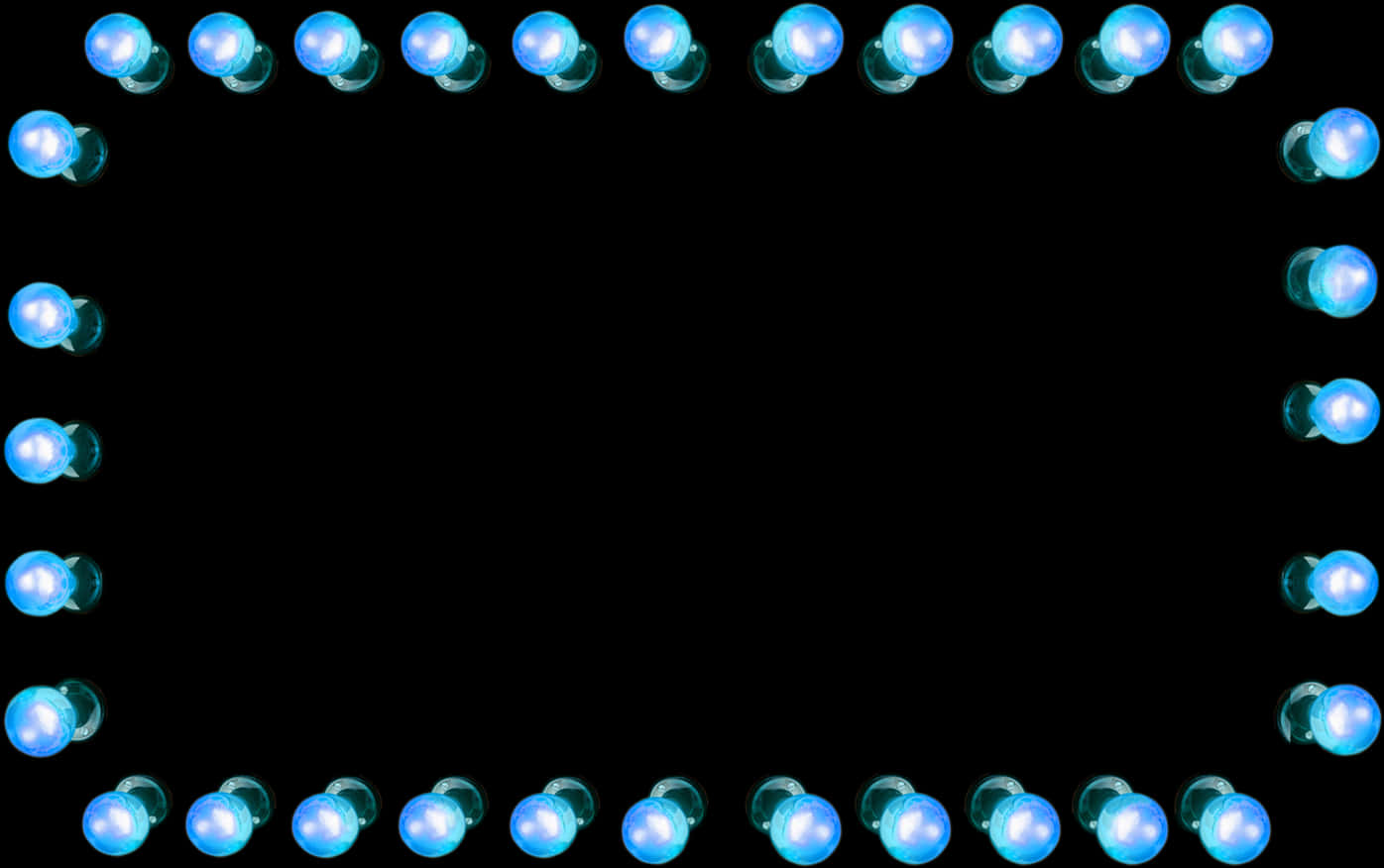 Blue Light Bulbs Border Frame PNG