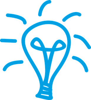 Blue Lightbulb Idea Icon PNG