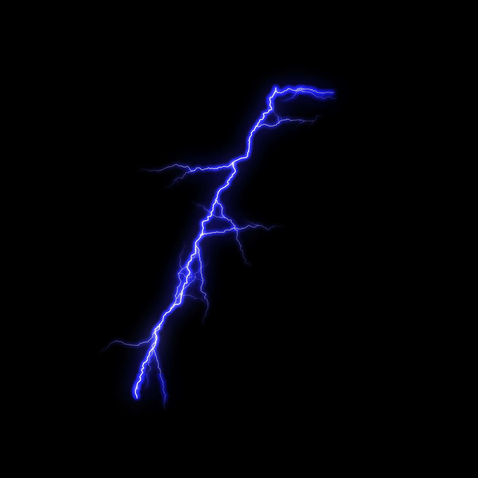 A bolt of blue electricity illuminating the night sky