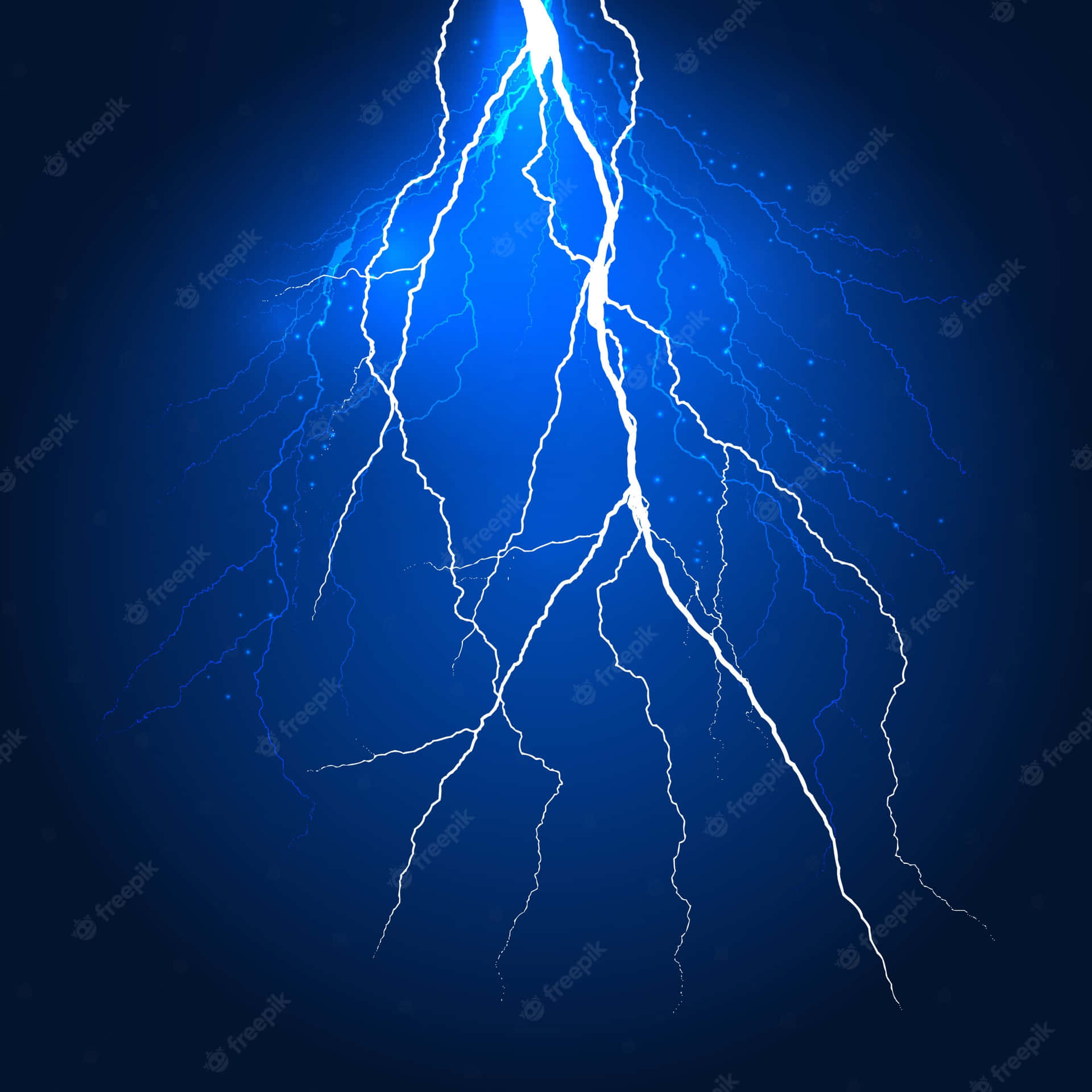 An electrifying bolt of blue lightning
