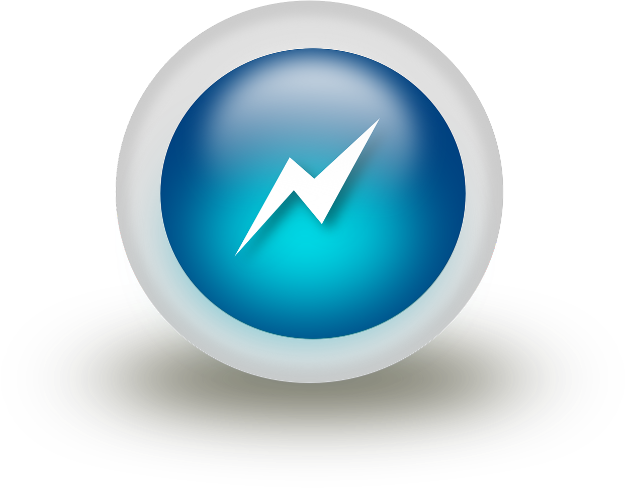 Blue Lightning Ball Icon PNG