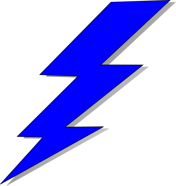 Blue Lightning Bolt Graphic PNG