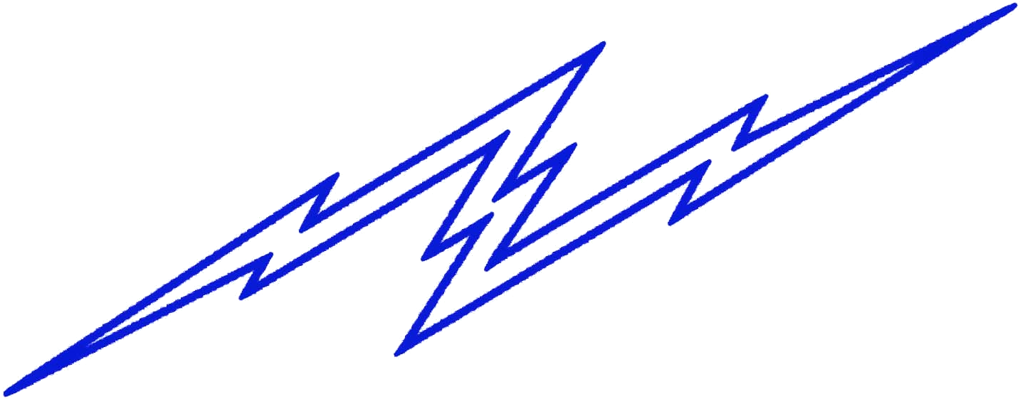 Blue Lightning Bolts Graphic PNG