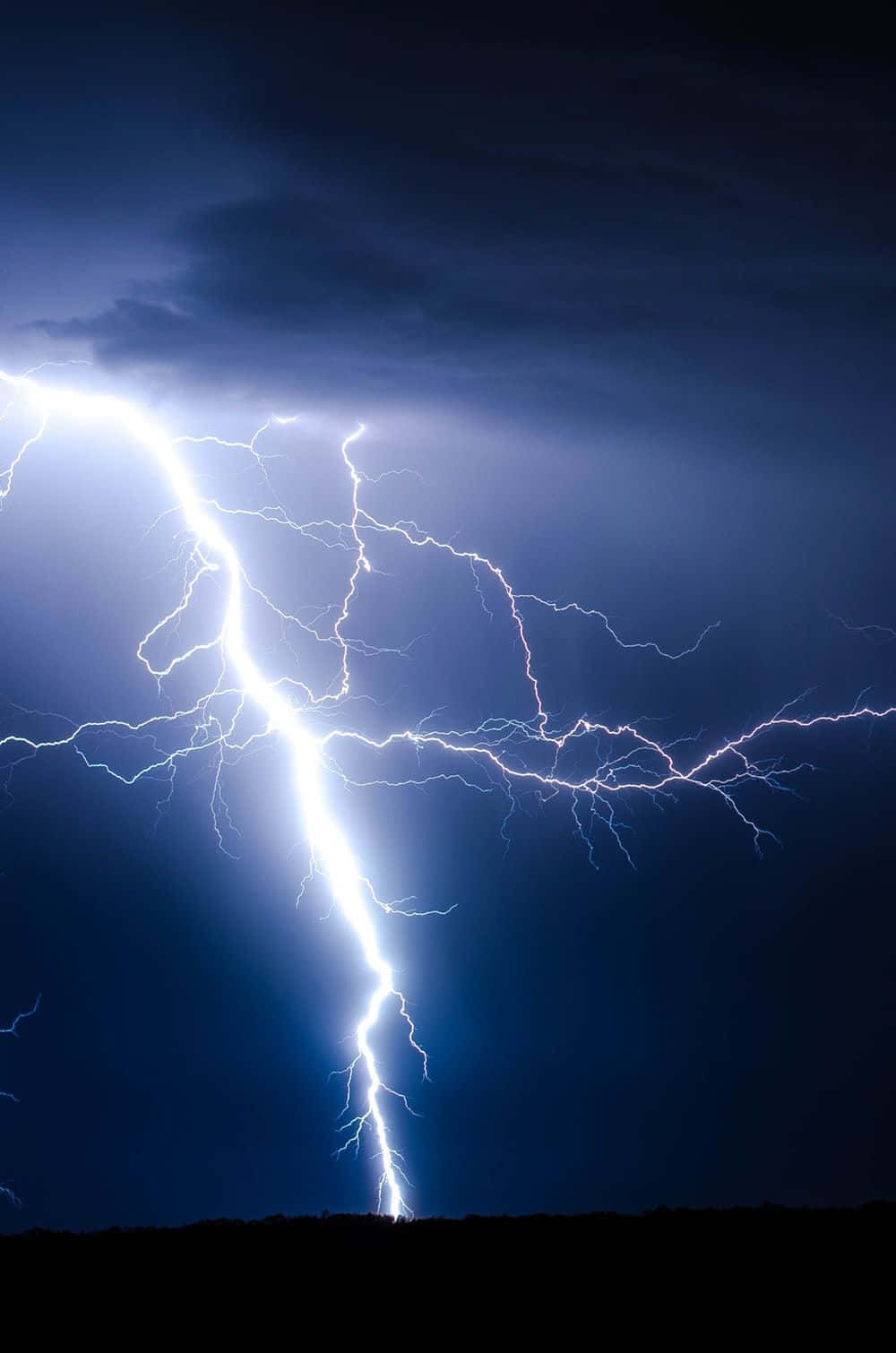 Image  Stunning Blue Lightning Bolt Across the Sky Wallpaper
