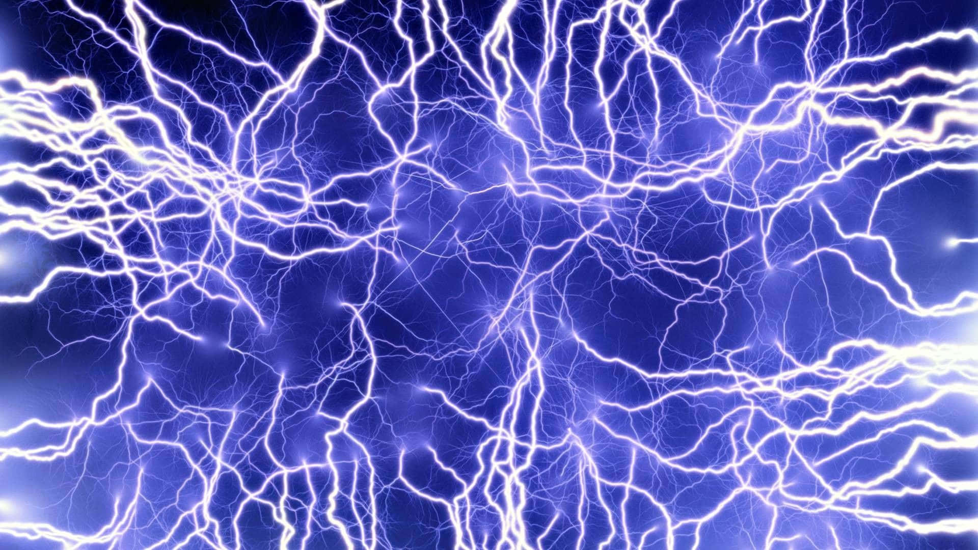 "Energy of the Sky: Blue Lightning Strikes" Wallpaper