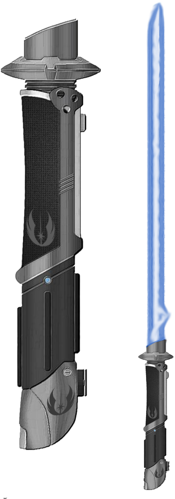 Blue Lightsaber Activatedand Hilt PNG