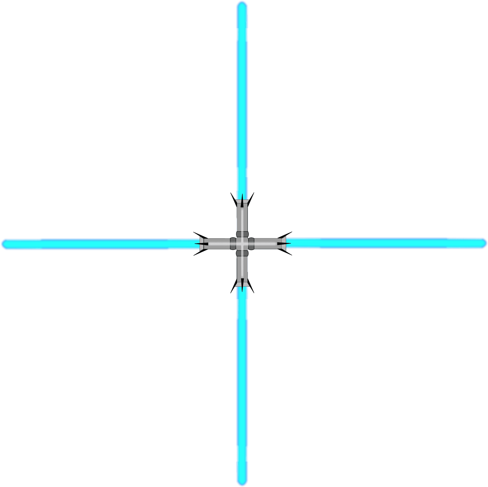 Blue Lightsaber Crossguard Design PNG