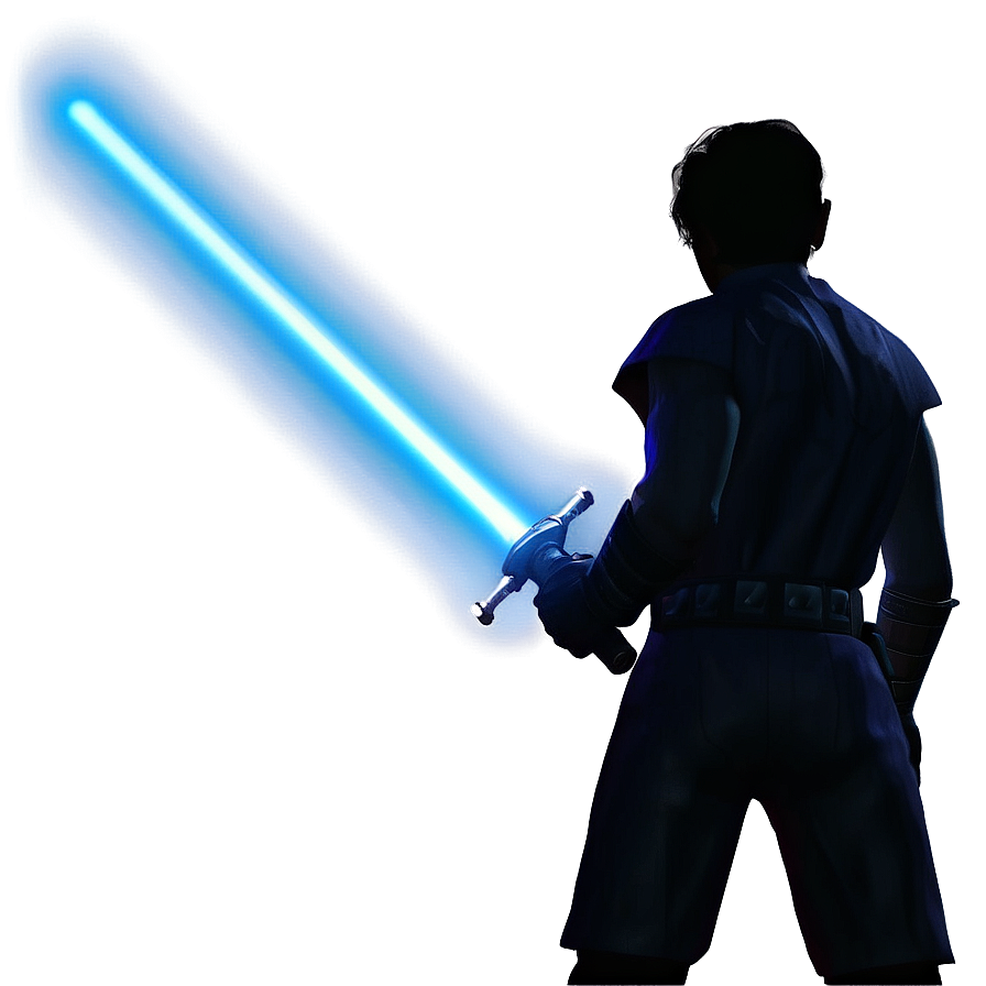 Blue Lightsaber Silhouette Png 7 PNG