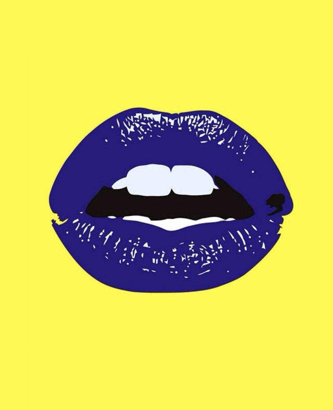 Blue Lips Pop Art Kunst Wallpaper