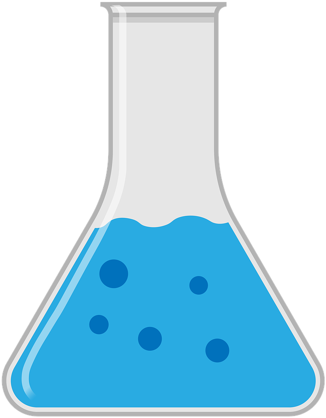 Blue Liquid Erlenmeyer Flask PNG