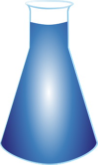 Blue Liquid Erlenmeyer Flask Vector PNG