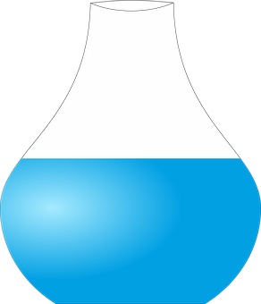 Blue Liquidin Flask Vector PNG