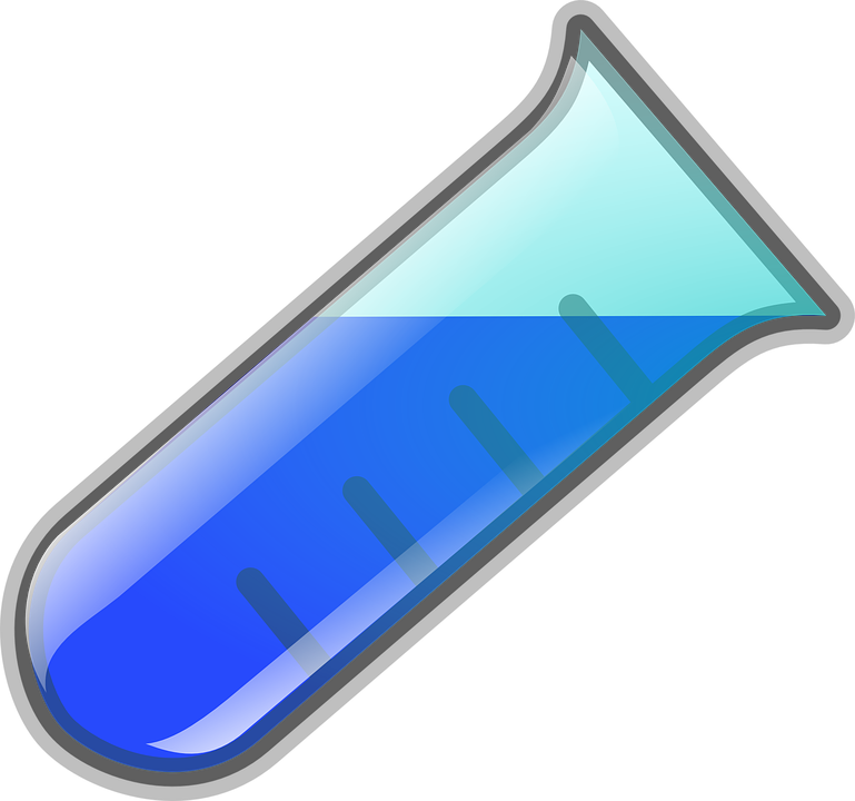 Blue Liquidin Test Tube Clipart PNG