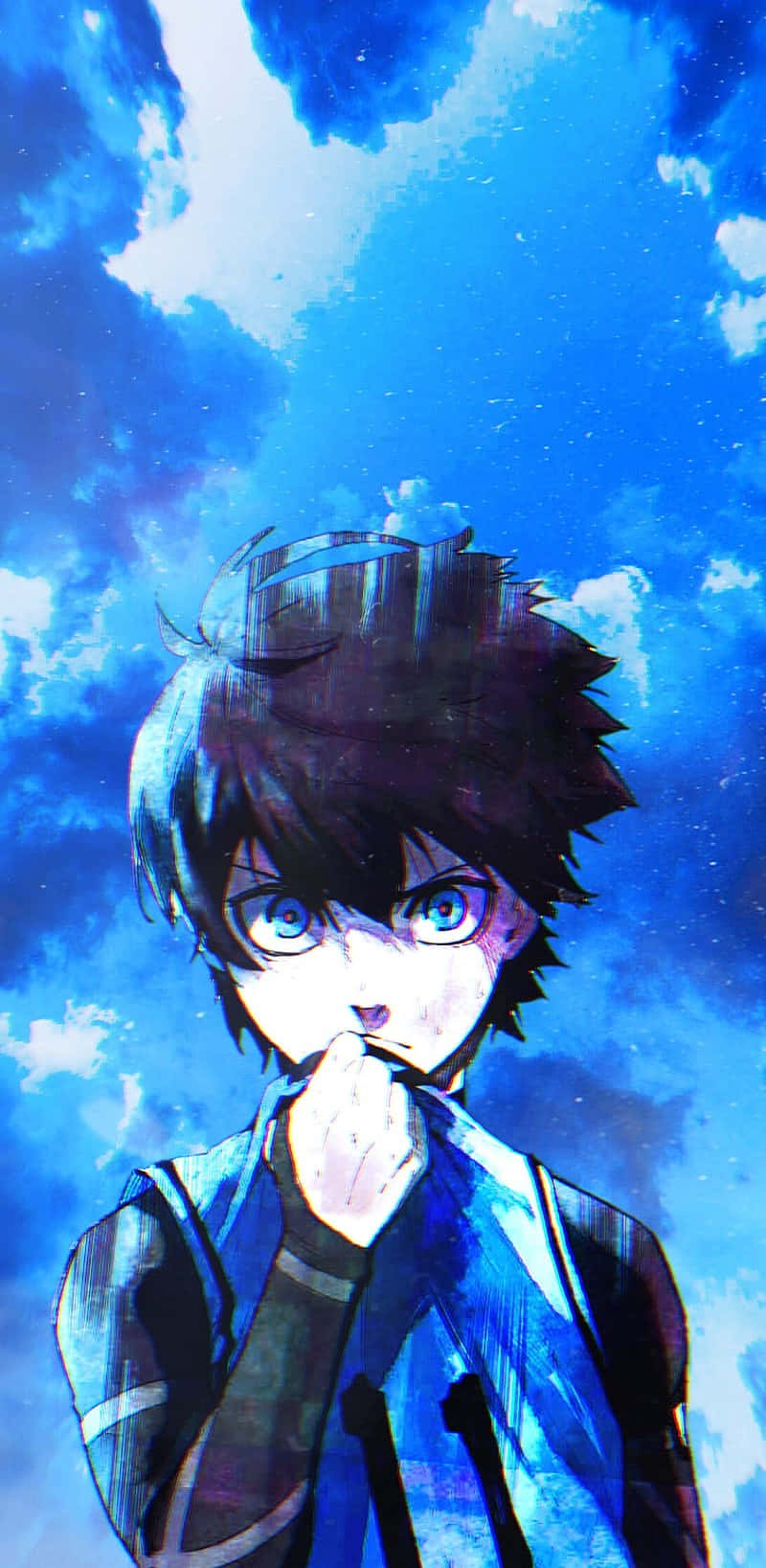 Blue Lock Anime Character Sky Backdrop Wallpaper