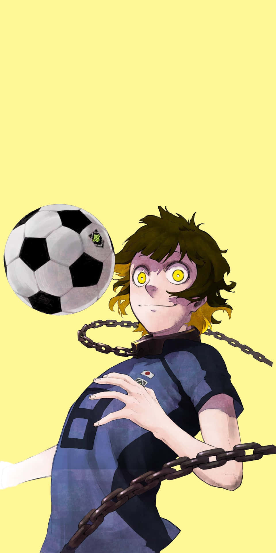 Blue Lock Anime Character Soccer Ball Wallpaper