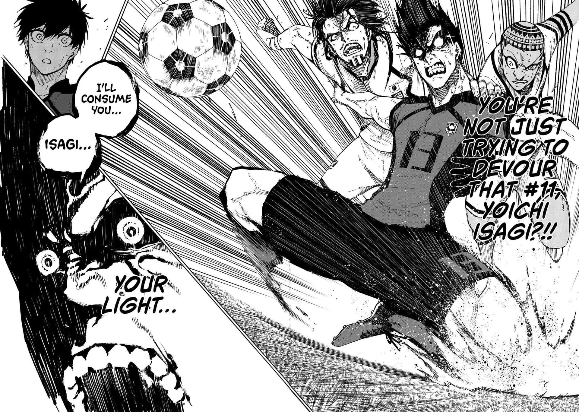 Blue Lock_ Intense Soccer Match_ Manga Panel Wallpaper