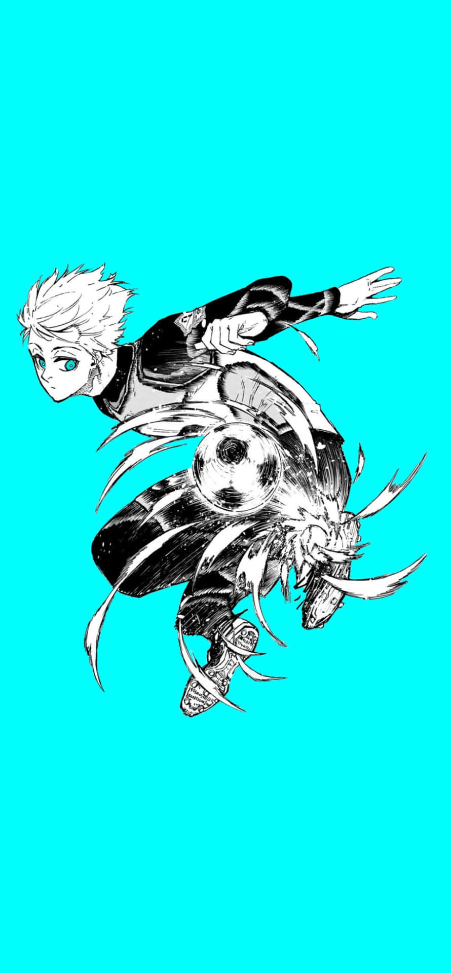 Blue Lock Manga Art Dynamic Soccer Action Wallpaper