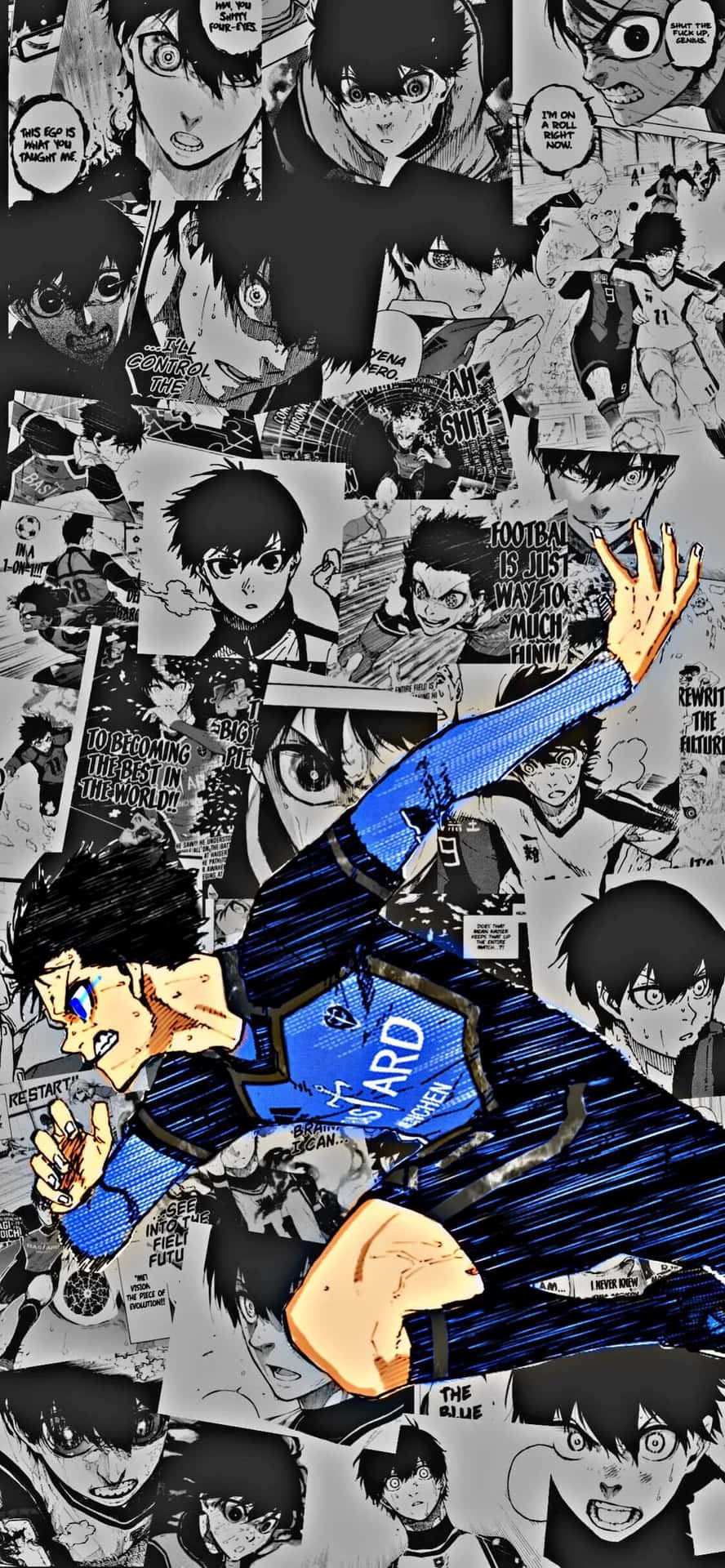 Blue Lock Manga Collage Football Aspiration Wallpaper