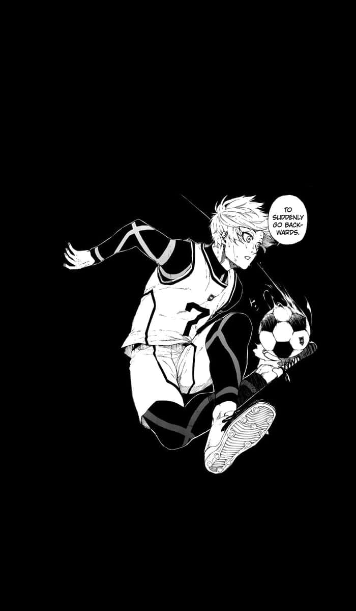 Blue Lock Soccer Action Manga Panel Wallpaper