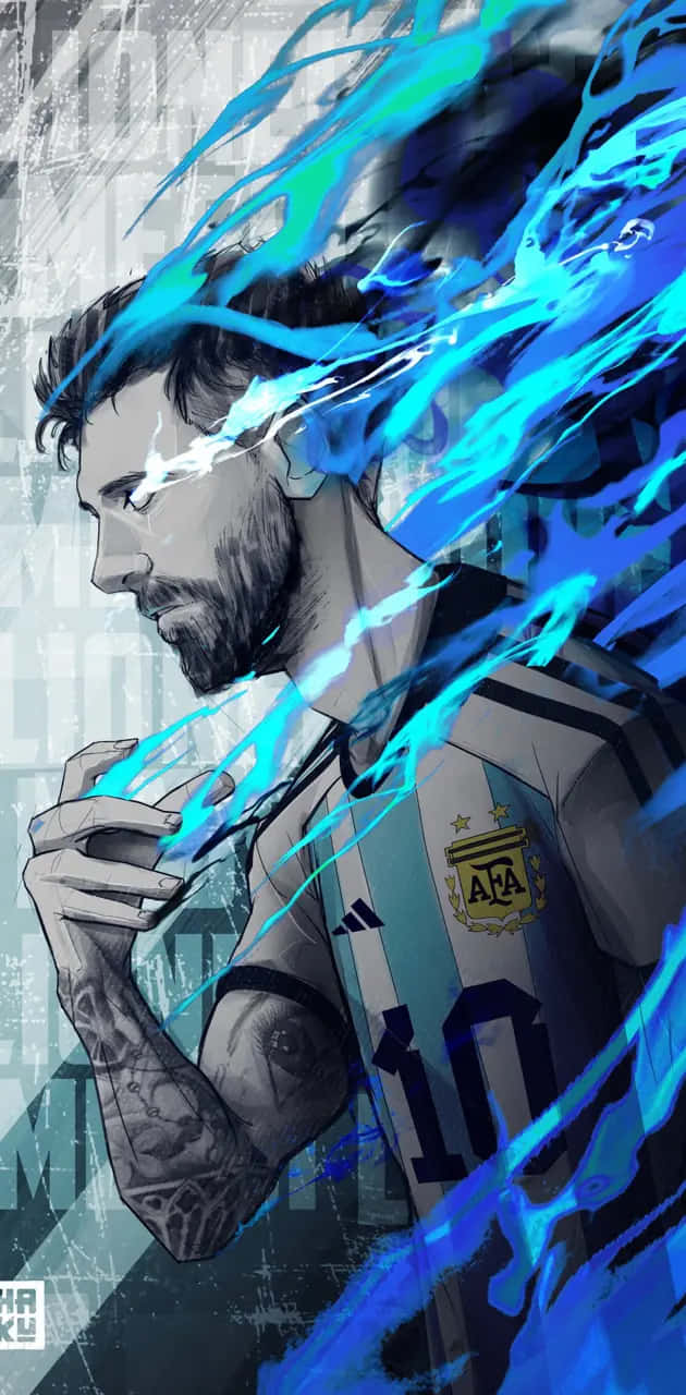 Blue Lock Style Soccer Player Art Wallpaper
