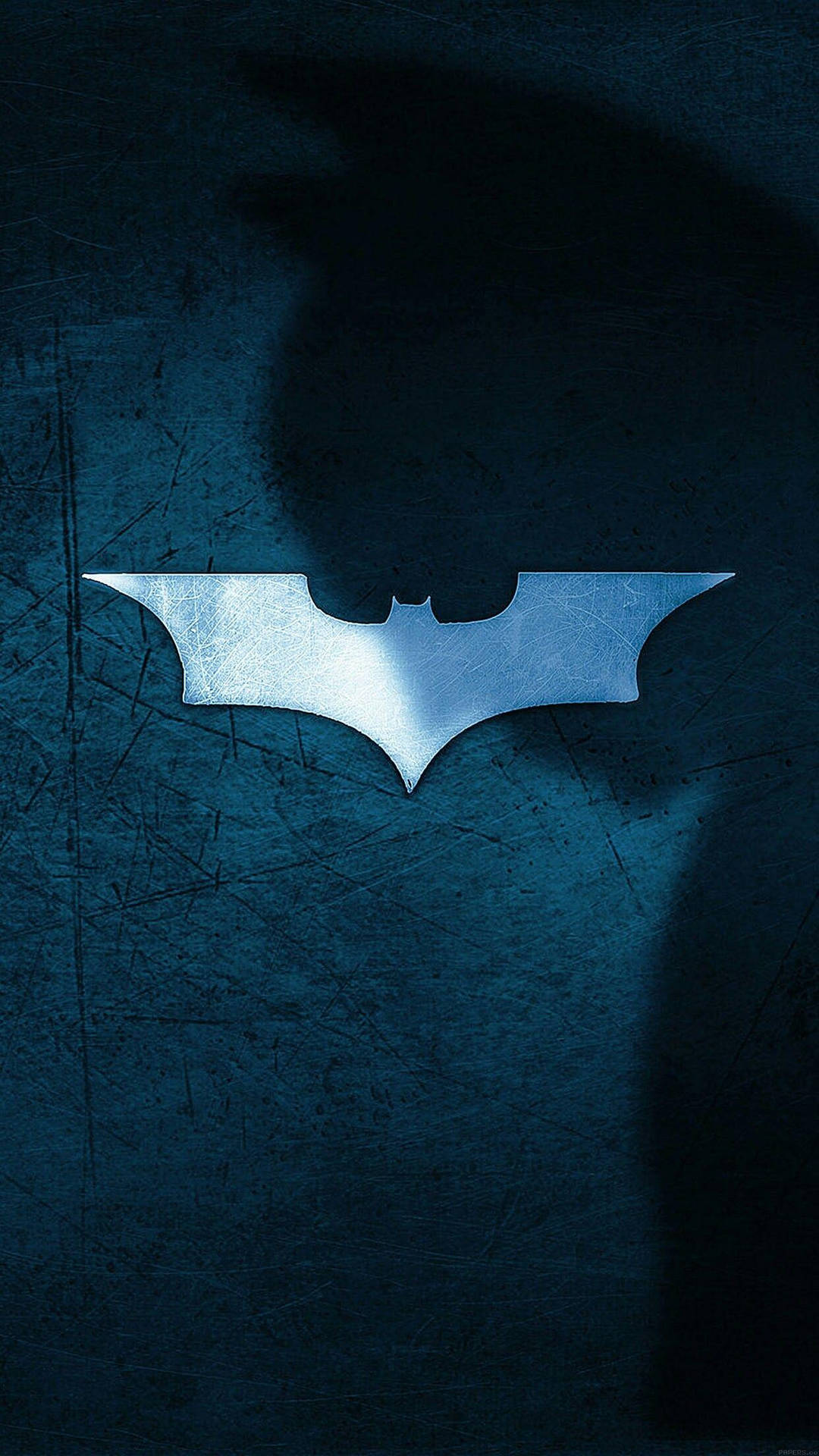 Blue Logo Of Batman Dark iPhone Wallpaper