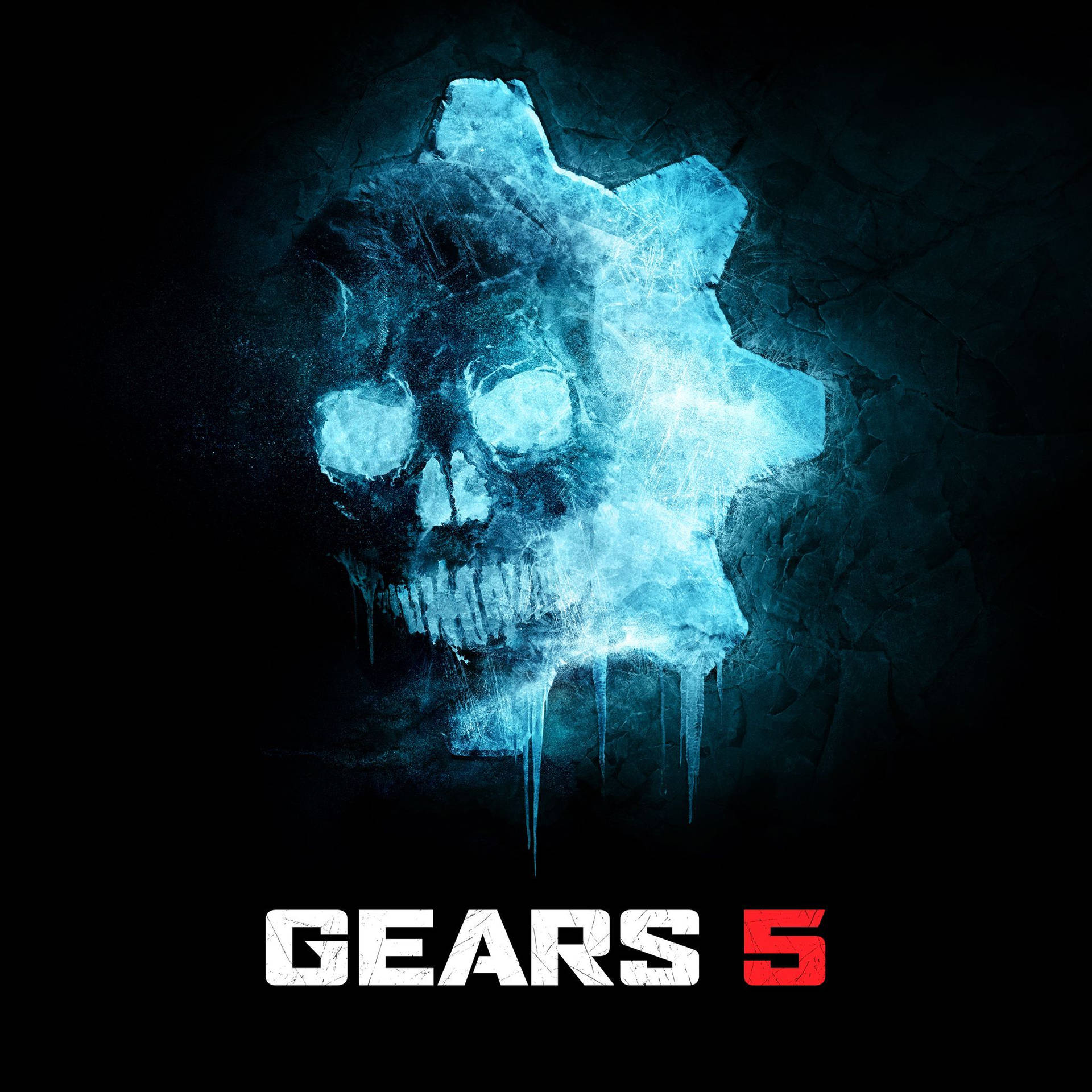 Blue Logo Of Gears 5 Phone Wallpaper